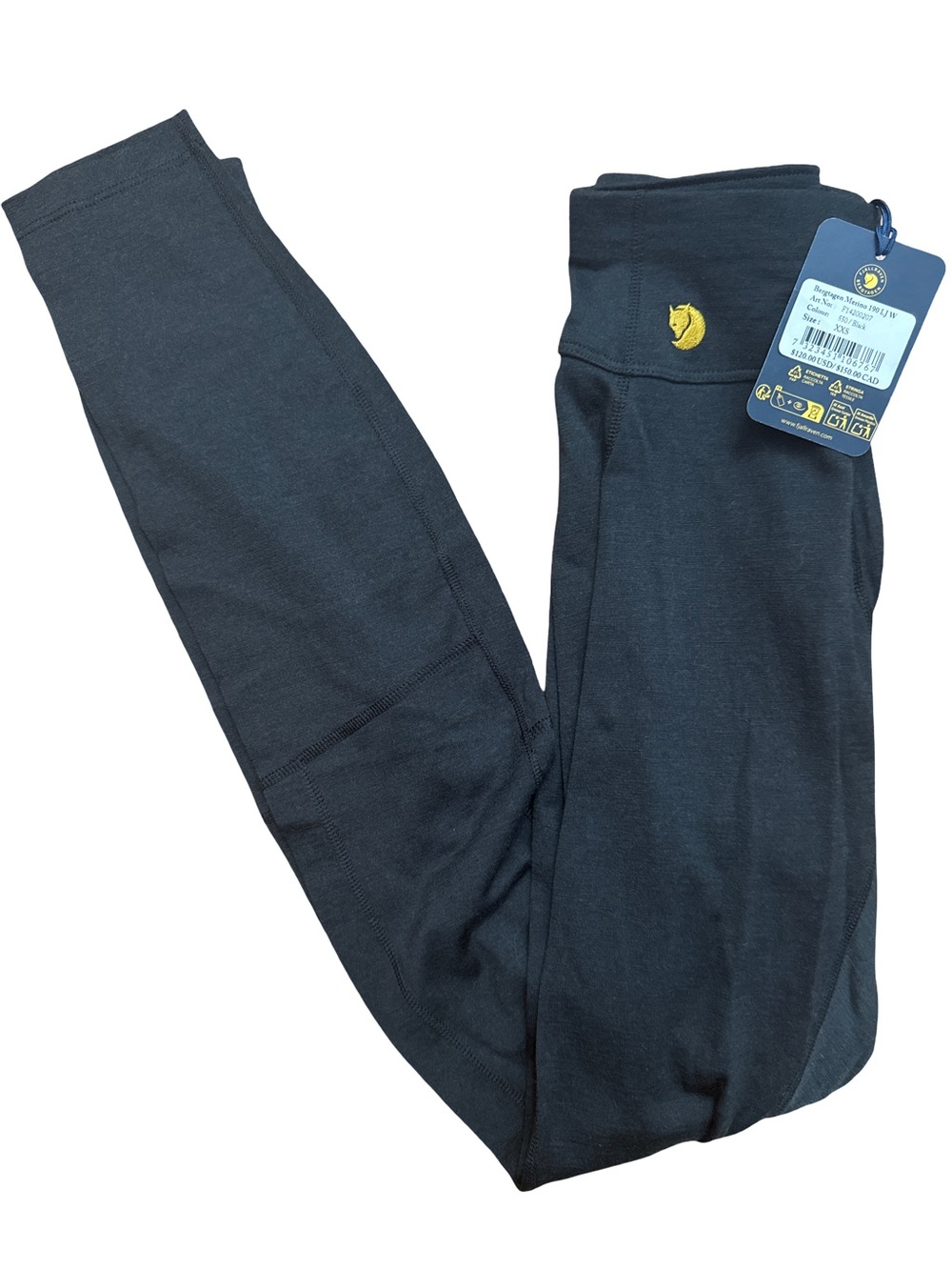 Fjallraven Bergtagen Merino Wool Women’s NWTS Leggings Women’s Size XXS Black